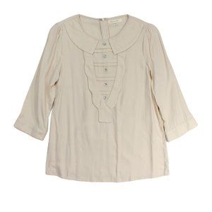 Modcloth Bib Front Peter Pan Collar Blouse NWOT